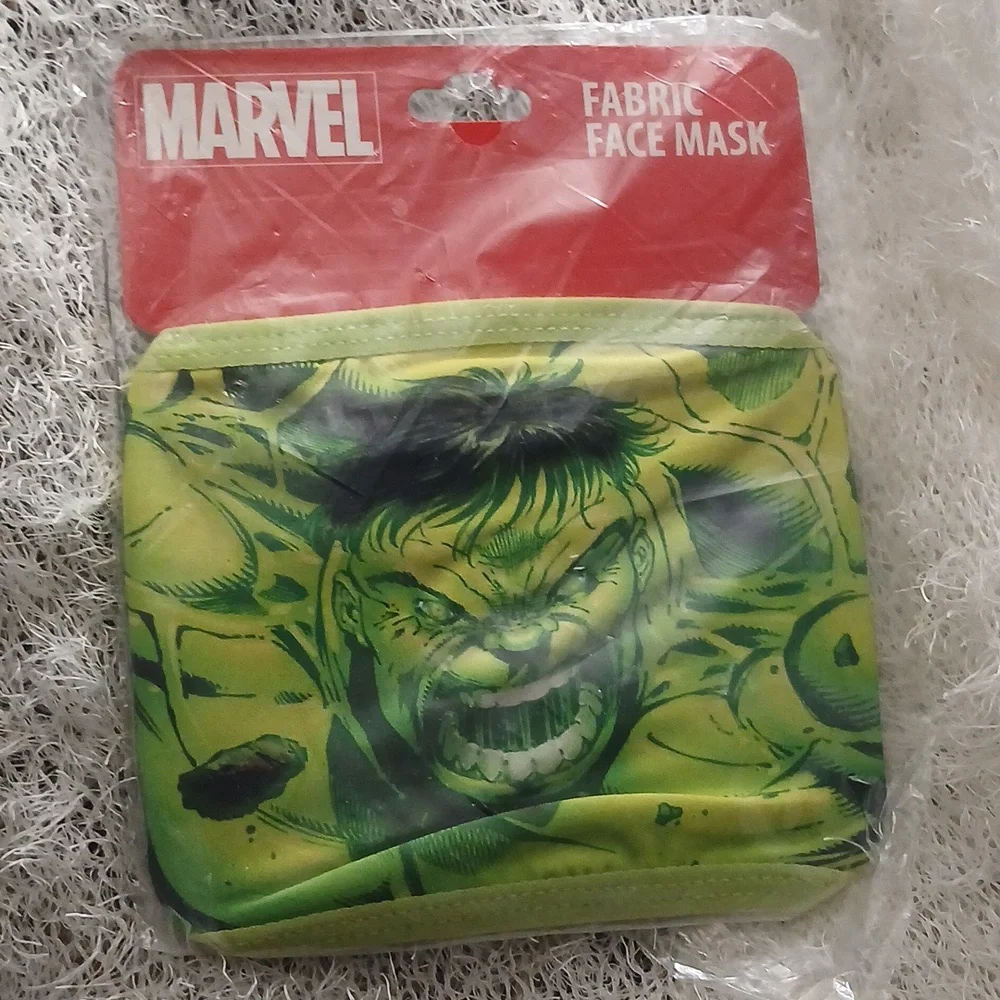 Marvel Fabric Hulk Face Mask nwt